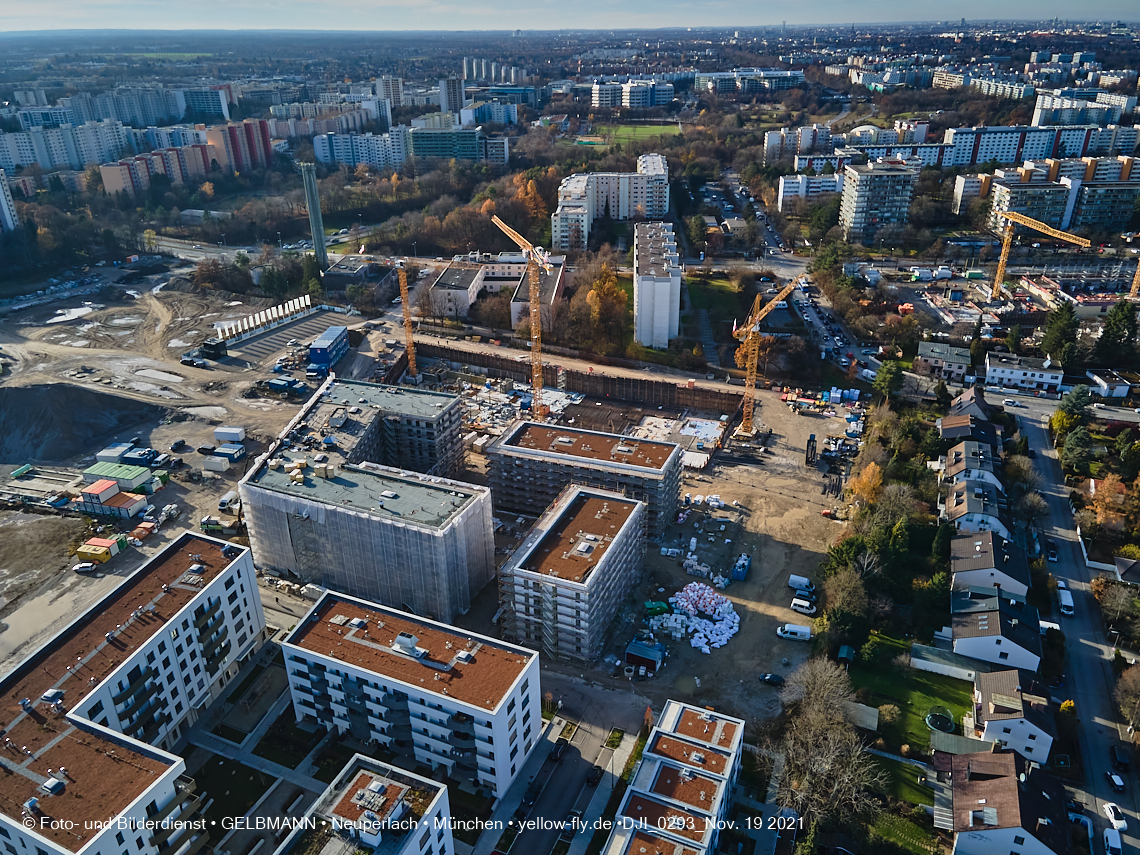 19.11.2021 - Luftbilder von der Baustelle Alexisquartier und Pandion Verde in Neuperlach